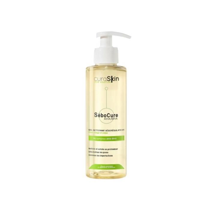 Curaskin Sebocure Gel Nettoyant Seboregulateur Peau Grasse 200ml