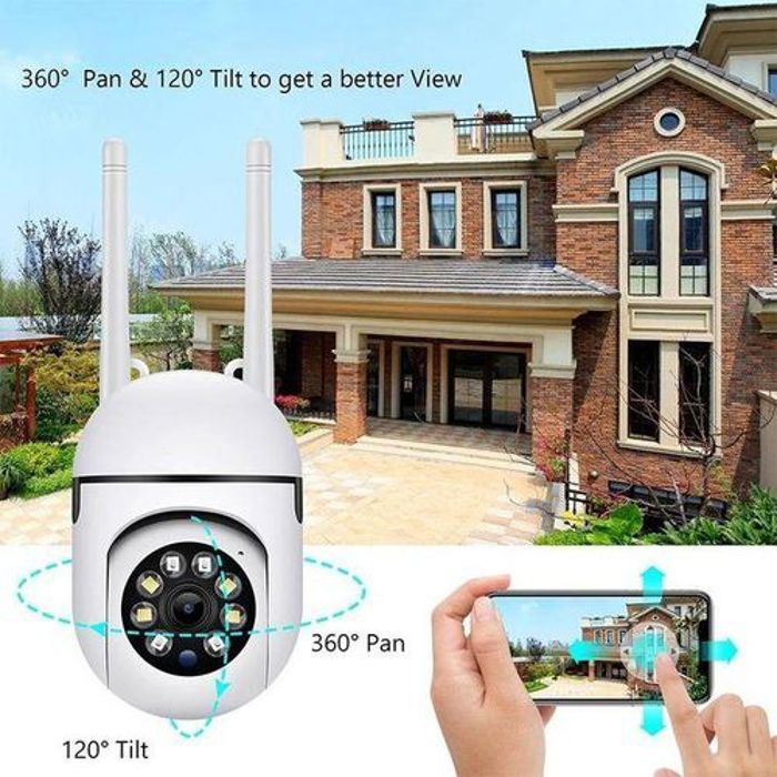 Camera IP Wifi HD 5g sécurité sans fil, avec suivi humain couleur blanc.