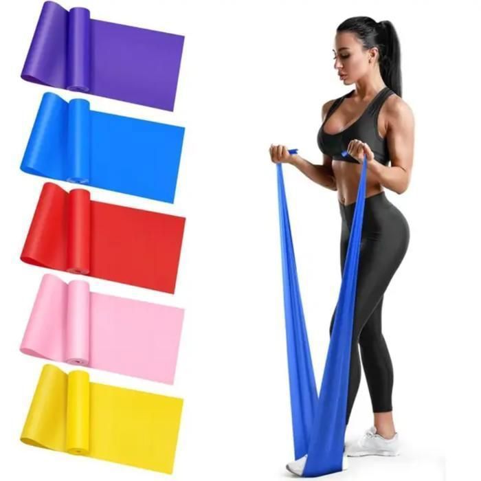 Bande de résistance fitnes élastiques pour yoga, l'entraînement en résistance (Couleur aléatoire)