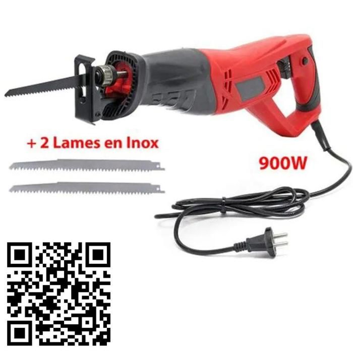 Scie sa-bre 900W, scie alternative universelle avec 3 lames pour divers usages