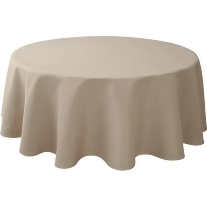 Nappe satinée ronde 180 cm beige