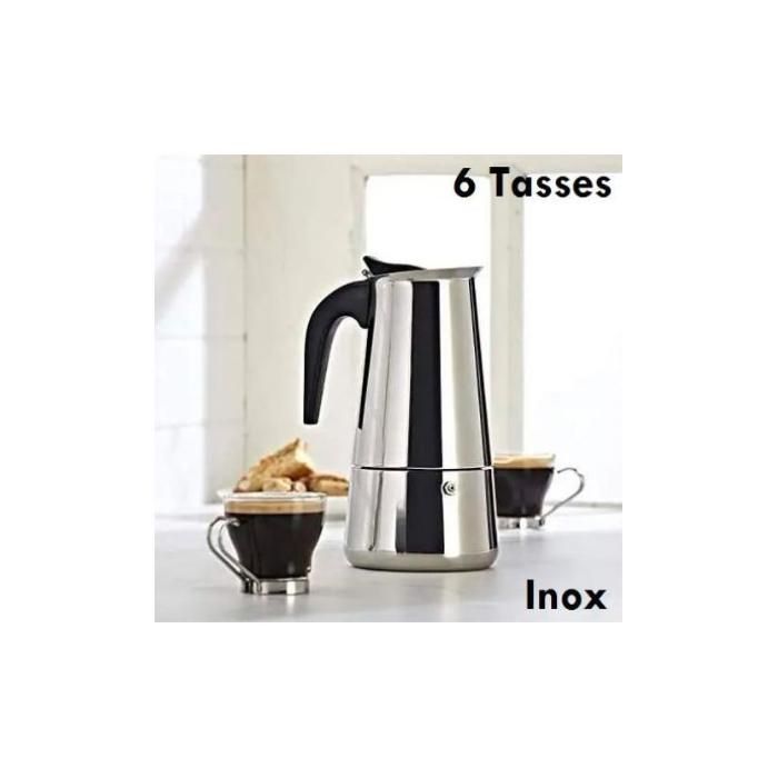 Cafetière Inox 6 tasses Machine manuelle préparation café