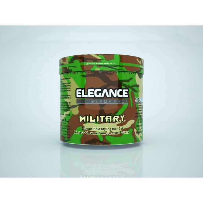 Elegance Triple Action Hair Gel Military- 250 Ml