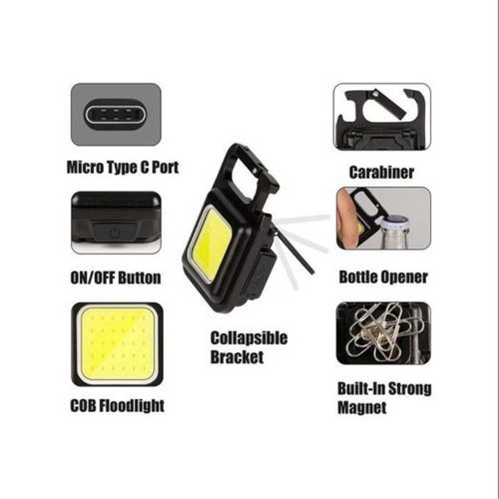 Offfre mini Lampe De Poche USB Rechargeable Multifonctionnelle Avec Aimant