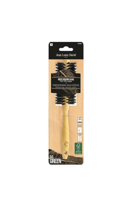 Brosse Brushing - JEAN LOUIS DAVID - FEELING WOOD - 100% Sanglier - Lissage Parfait - Réduit les Fourches