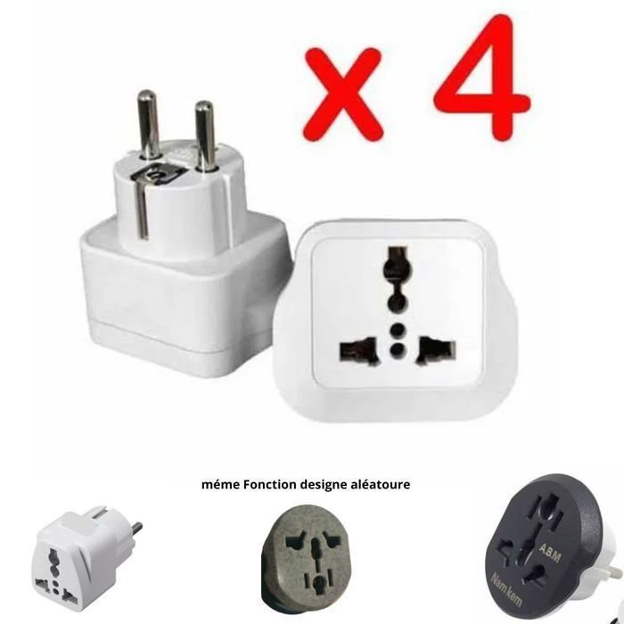 Adaptateur de prise universel 4 pcs (couleure aléatoire)