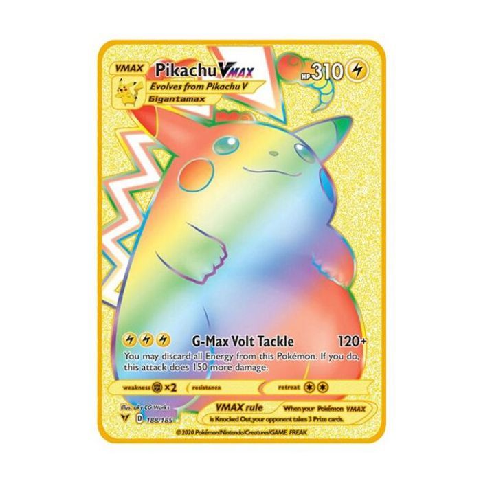 Carte pokémon select gold vmax - carte métal gold pikachu vmax 330