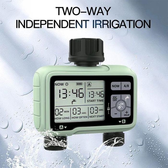 Minuterie d'arrosage - HCT - HCT-326 - 2 sorties - Irrigation automatique - Économie d'énergie