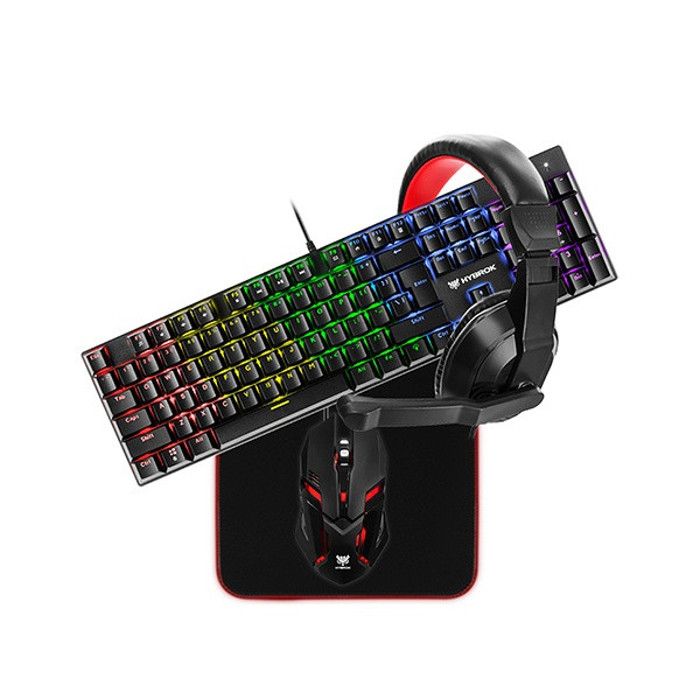 Combo gamer 4en1 clavier souris casque et tapis de souris HYBROK HPG200