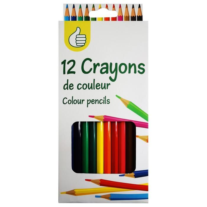 12 CRAYON DE COULEUR GM POUCE