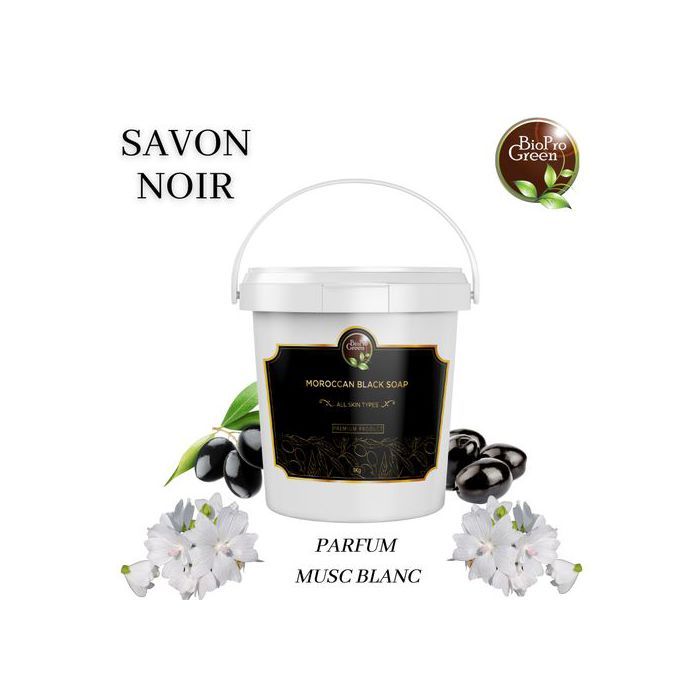 Savon noir - BIO PRO GREEN - Musc Blanc - Minéral - Pour peau éclatante - Mixte