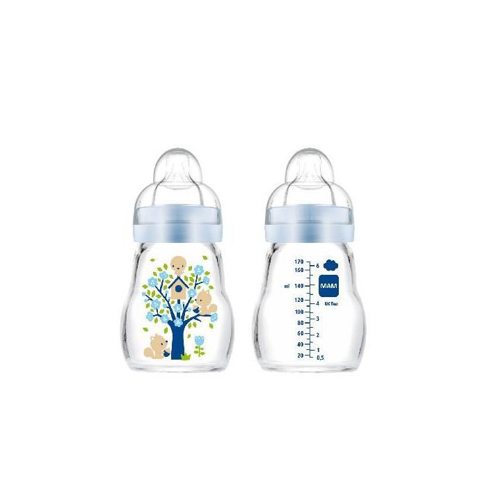 Mam Baby Biberon en verre +0m 170ml - Couleur Aléatoire