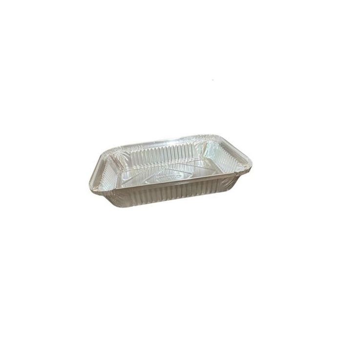 Pack de 100 Barquette aluminium rectangulaire operculable avec couvercle 640ml