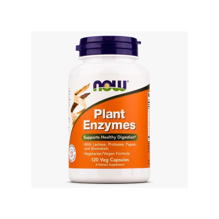 Now Foods Enzymes végétales avec lactase, protease, papain, et bromelain, 120 capsules - Made in USA
