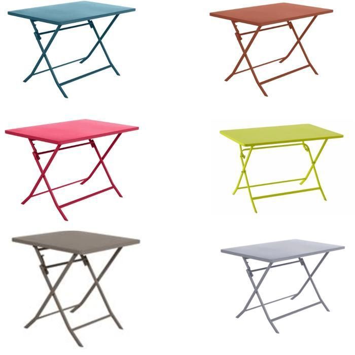 Table de jardin rectangle pliante en plastique  (65x55x70 cm)(Couleur aléatoire)