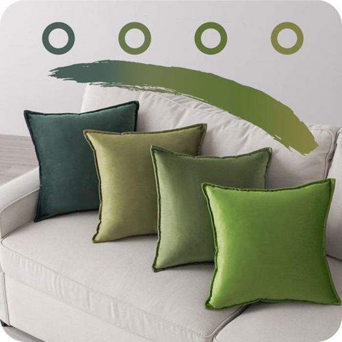 Housses de Coussin, 45x45 cm, Lot de 4 en Velours Doux - Coussins Carrés pour Canapé, Chambre, Voiture,Décoration d'Intérieur.