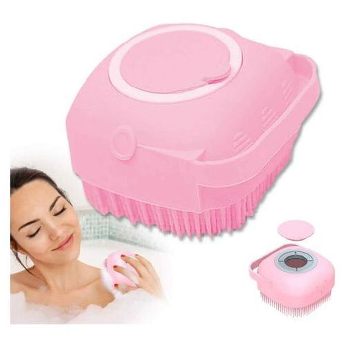 Brosse de Massage en Silicone pour le corps, lavage des cheveux, Bain et Shampoing 2en1