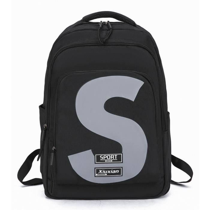 Sac à dos - NOIR - Pratique et polyvalent - Compartiment pour ordinateur - Poche avant - Résistant