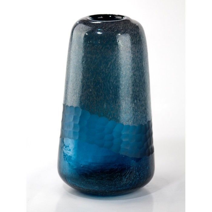 Vase en verre - MAISON ACACIA - GM Z16/35B - Bleu - 19.5x19.5x30.5 cm - Élégance chic