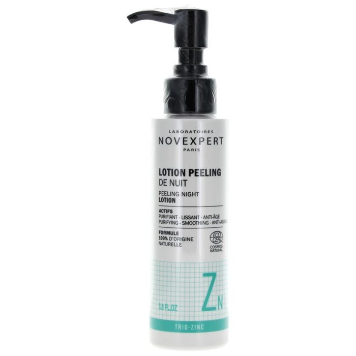 Lotion Peeling de Nuit - Novexpert - Trio-Zinc - 115 ml - Lissant - Purifiant - Anti-âge