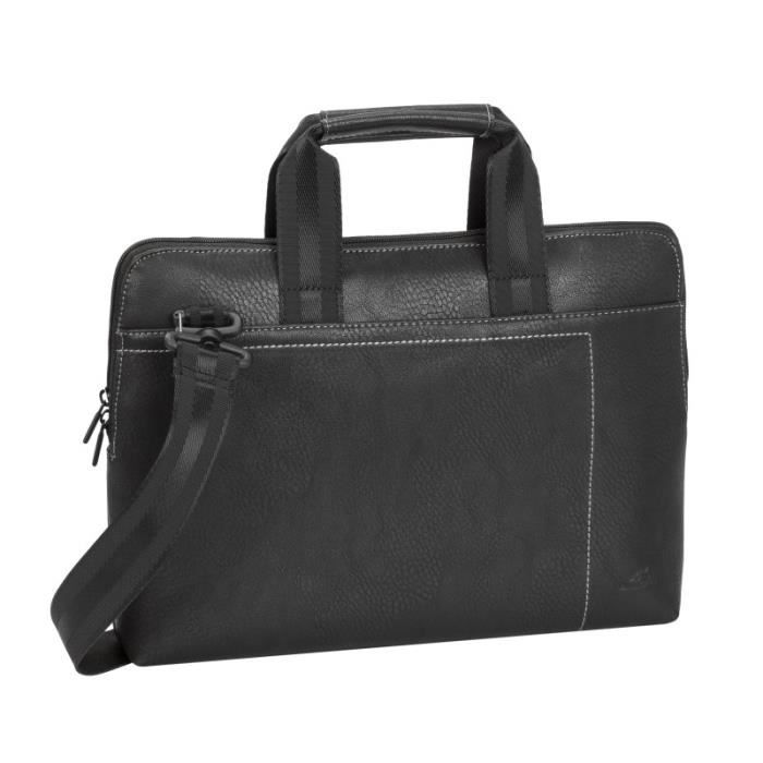 Sacoche Laptop - RIVACASE - Orly - Simili cuir - Noir - 13,3 pouces