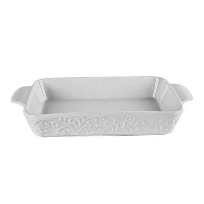 Plat à four rectangulaire - AYA HOME - 33x18 cm - Porcelaine - Compatible lave-vaisselle - Blanc