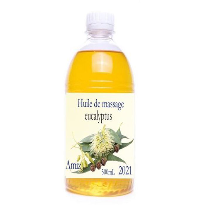 Huile de massage - AMIZ - Eucalyptus - 500mL - Hydratant corps - Tous types de peau