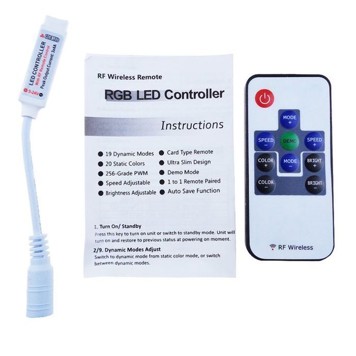 Mini contrôleur sans fil rgb 10 touches, télécommande, tout en stock, variateur pour bande led