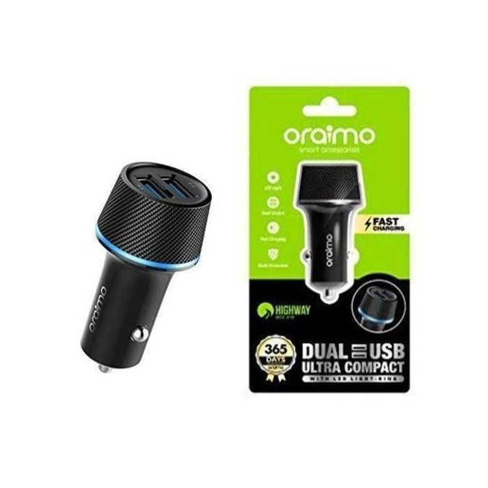 Chargeur Allume-Cigare Oraimo - Double USB - Charge Rapide