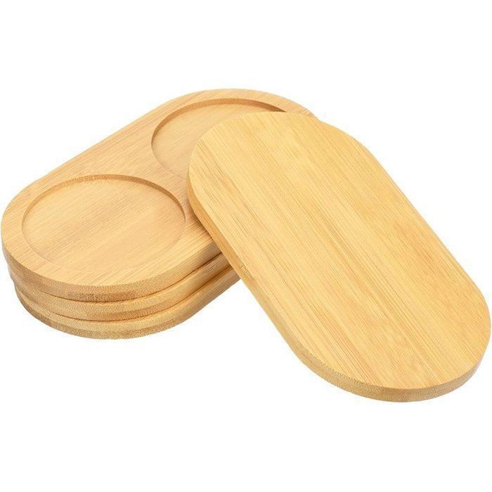 Plateau en bambou - AYA HOME - Ovale - 24cm x 12cm - Beige - Multiusages