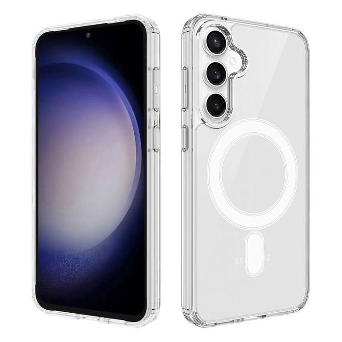 Coque magnétique en TPU acrylique MagSafe pour Samsung Galaxy A56 (transparente)