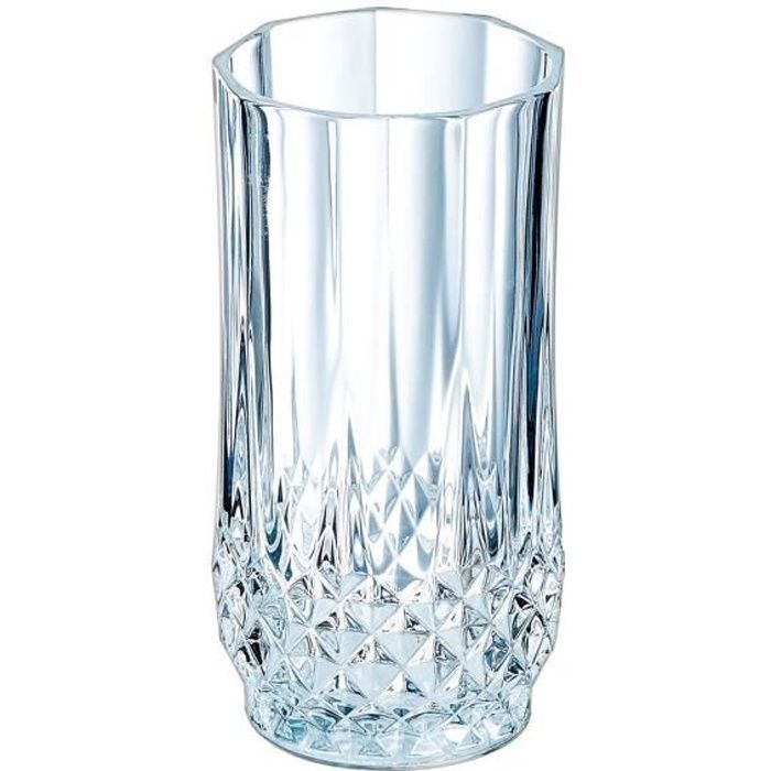Verres à eau vintage - CRISTAL D'ARQUES - Longchamp - Verre ultra transparent - Design vintage Cristal Look