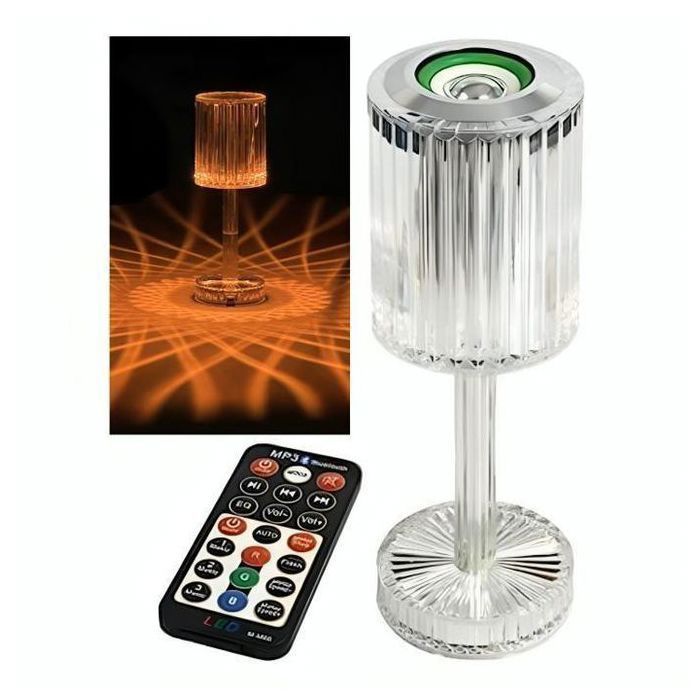Lampe de musique portable à LED en cristal Grofly avec haut-parleur Bluetooth