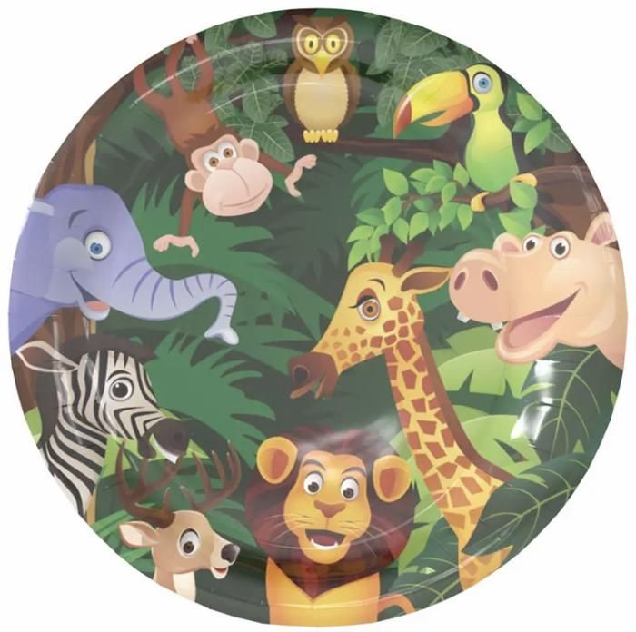 PACK ANNIVERSAIRE 82 PIECES ANIMAUX DE LA JUNGLE