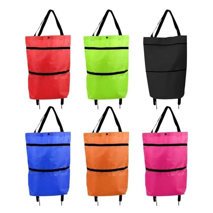 Sac de courses pliable, chariot de supermarché, fourre tout pliable  (Couleur aléatoire)