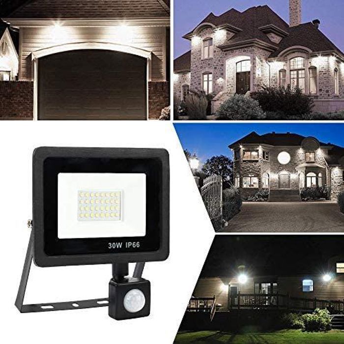 Projecteur LED 30W - Noname - Étanche IP66 - Détecteur de mouvement - Lumière blanche 6000K - Économie d'énergie