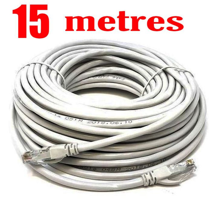 Câble Réseau Ethernet RJ45 CAT6 15 Mètre haut débit qualité Pro