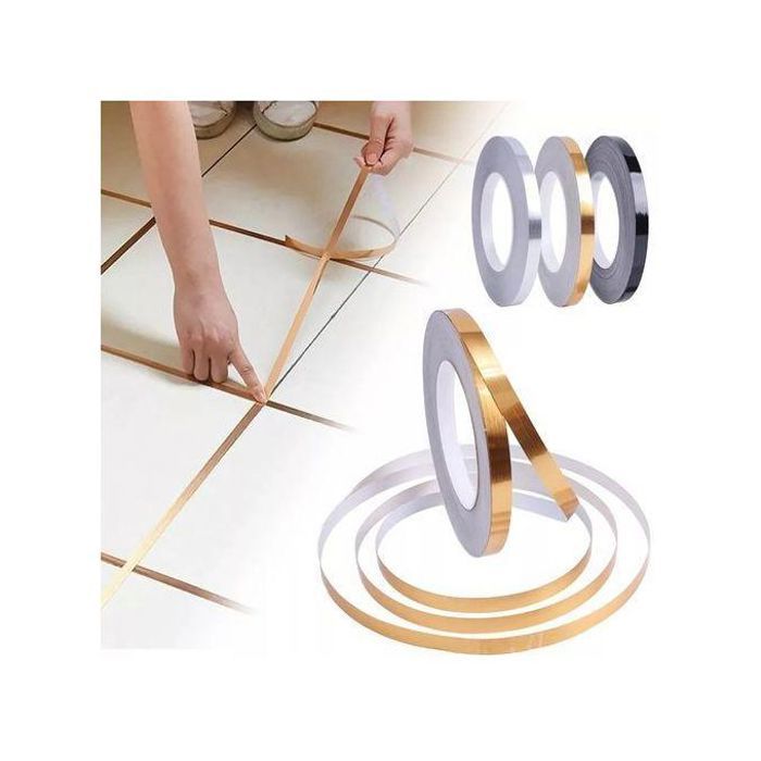 Ruban Auto-Adhésif Doré Résistant à la Moisissure - 50m/1cm, Imperméable, Décoration
