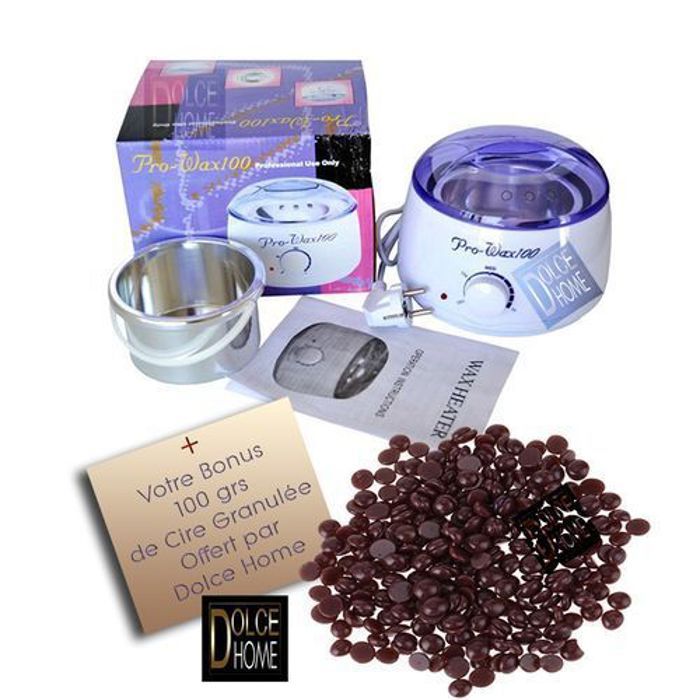 Pro Wax Machine Professionnel Chauffe-Cire + 100 g cire pelable OFFERT