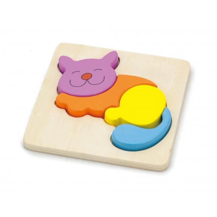 puzzle en bois forme chat 4 pièces
