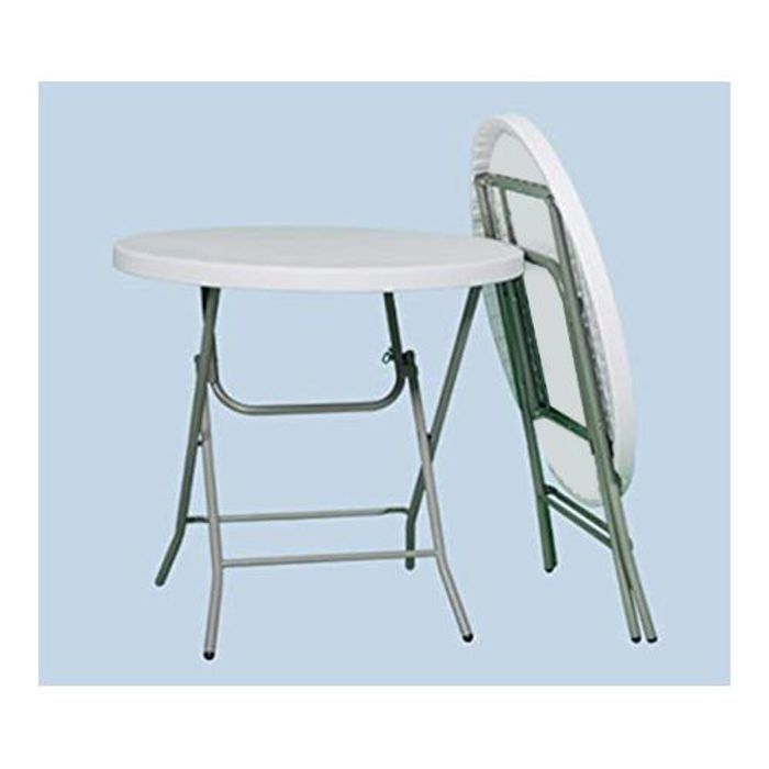 table ronde pliante en plastique capacité de charge jusqu'à 100kg (65x65x70 cm)