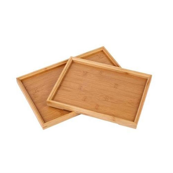 Plateau en Bambou - Noname - Rectangulaire - Beige - 41x29 cm et 44x32 cm - Set de 2