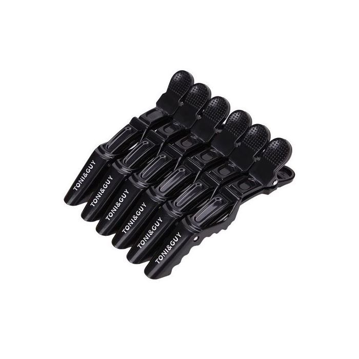 Toni&Guy 6 Pinces à Cheveux Crocodile Professionnel en Plastique -noir