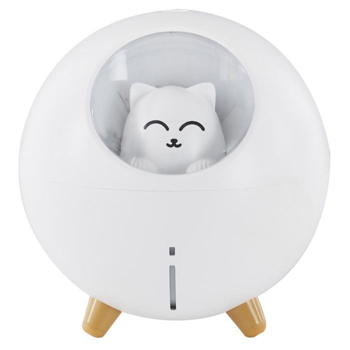 Diffuseur de Parfum Led "Chat" 11cm Blanc
