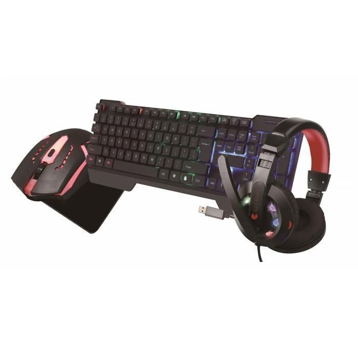 Accessoires de jeu - CITYTEK - Set Gaming 4 Pièces - Clavier Filaire - Casque Son Parfait - Souris 3 Boutons