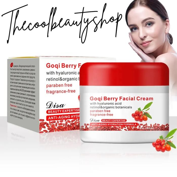 Crème faciale aux baies de Goji, crème hydratante pour le visage et anti-oxydante pour le visage revitalisante et anti-rides