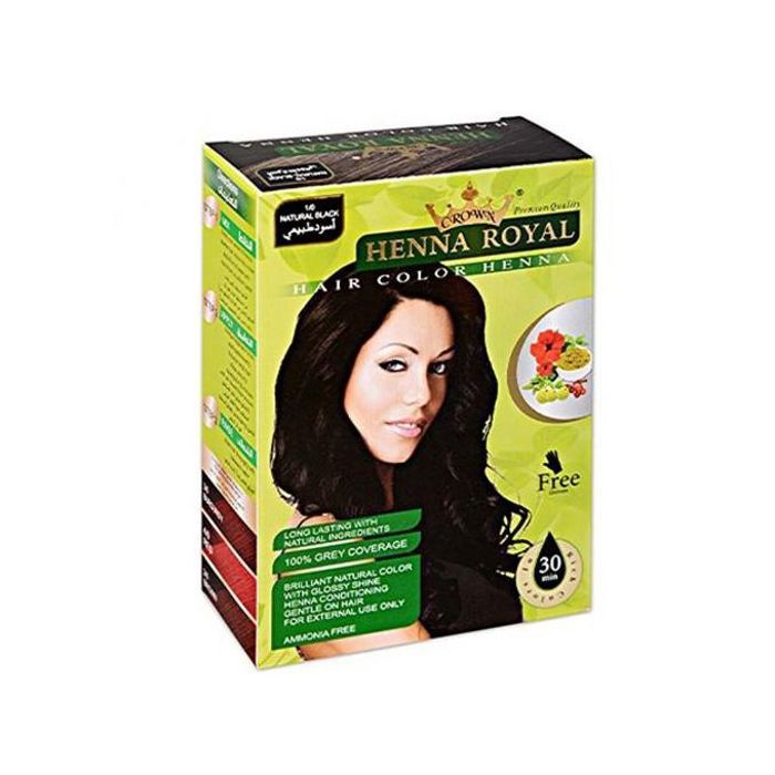 Henné Royal Noir - GENERIC - Couronne - 150 g - Gants Cadeau - Teinture Brillante