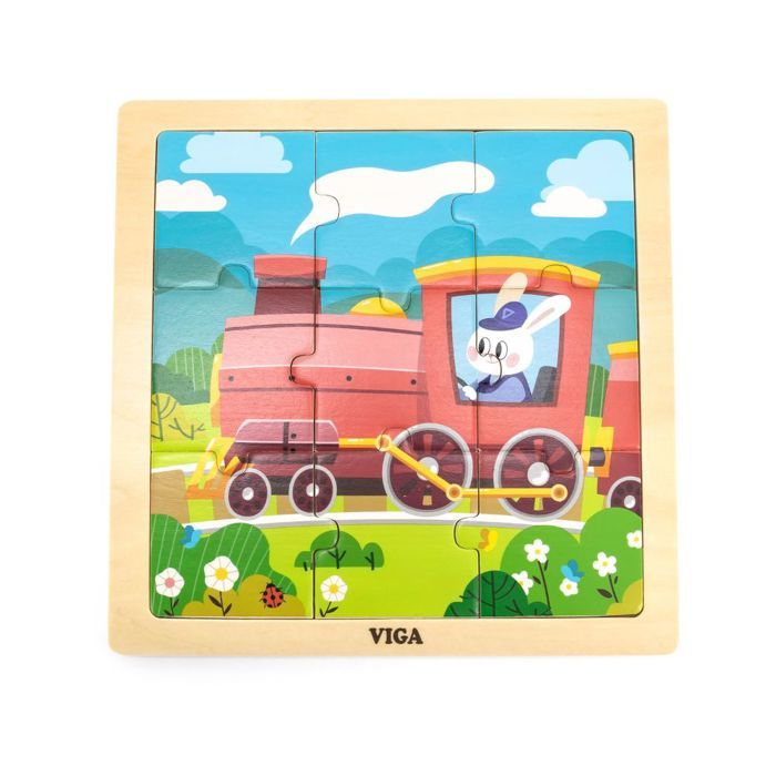 Viga - Puzzle 9 pièces en bois Train