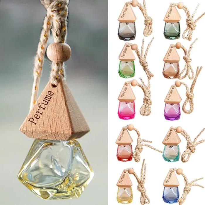 Pendentif de bouteille de parfum de voiture en forme de diaman (Couleur aléatoire)