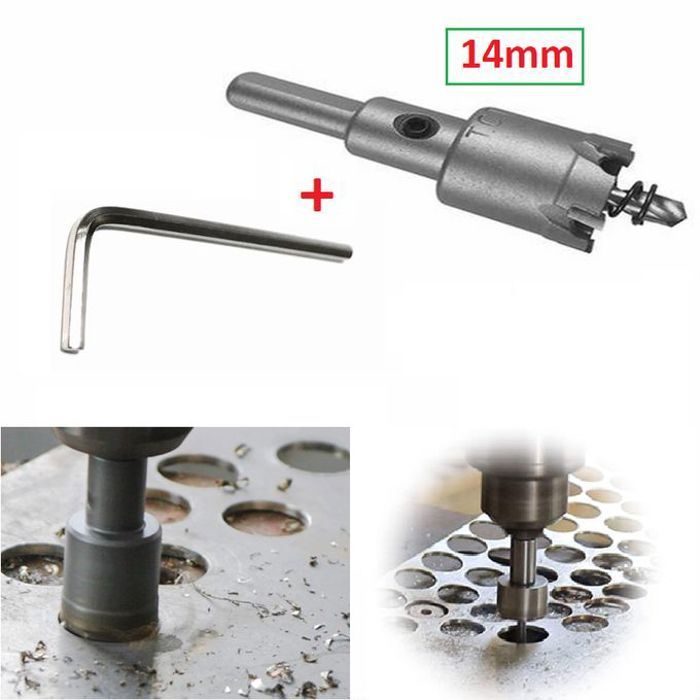 Scie cloche pour trous de l'acier inoxydable, alliage de métal, 14mm